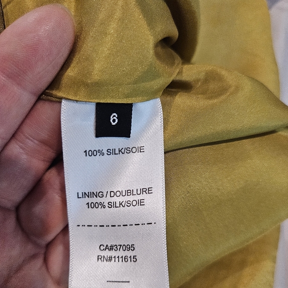 *SOLD**Robert Rodriguez Mustard Yellow Silk Ruffle Dress Size 6 - Picture 3 of 6